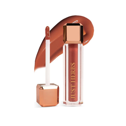 Just Herbs Honey Bear non-stick plumping lip gloss tube with clear packaging showing the gloss inside.