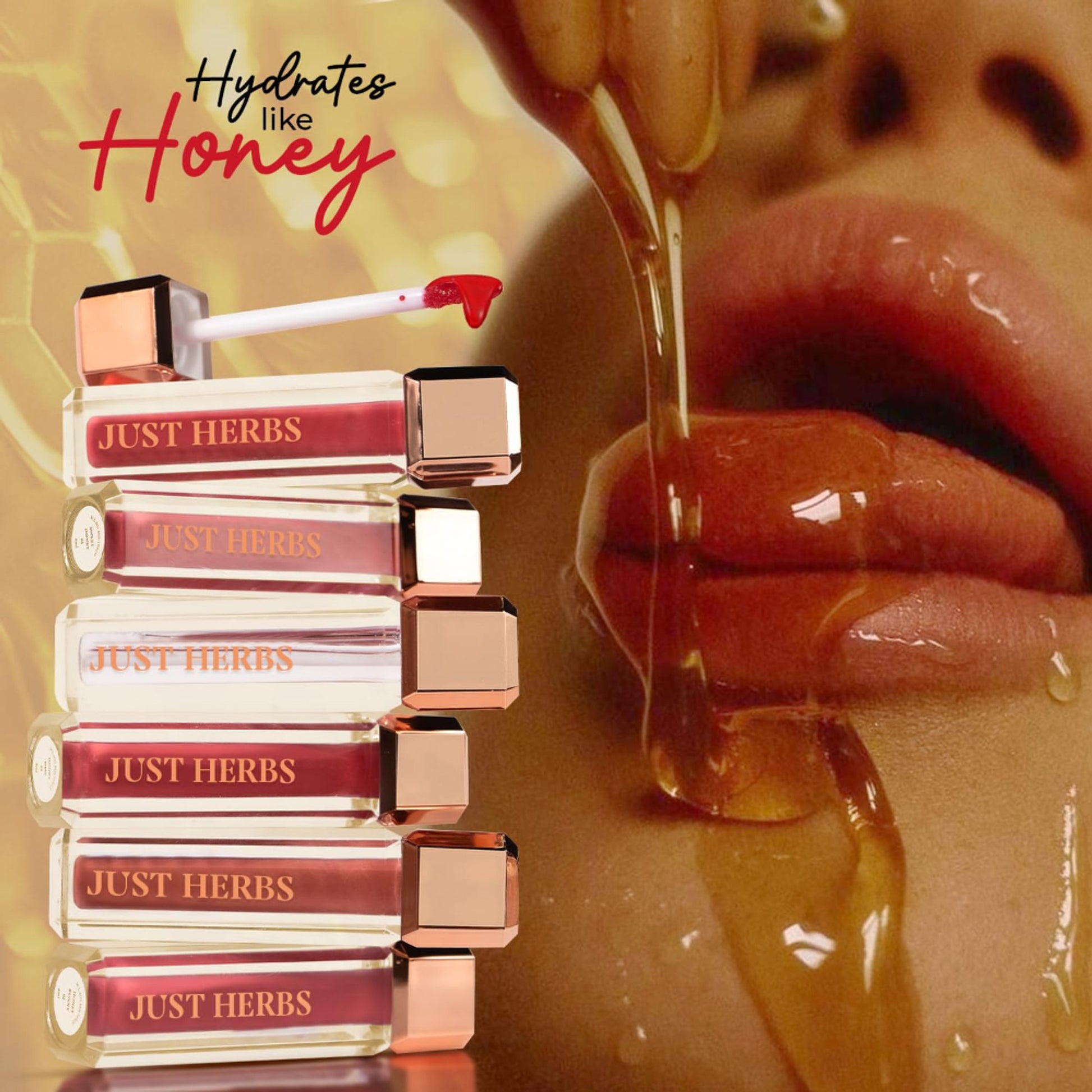 Just Herbs Non Stick Plumping Lip Gloss - Honey Dew
