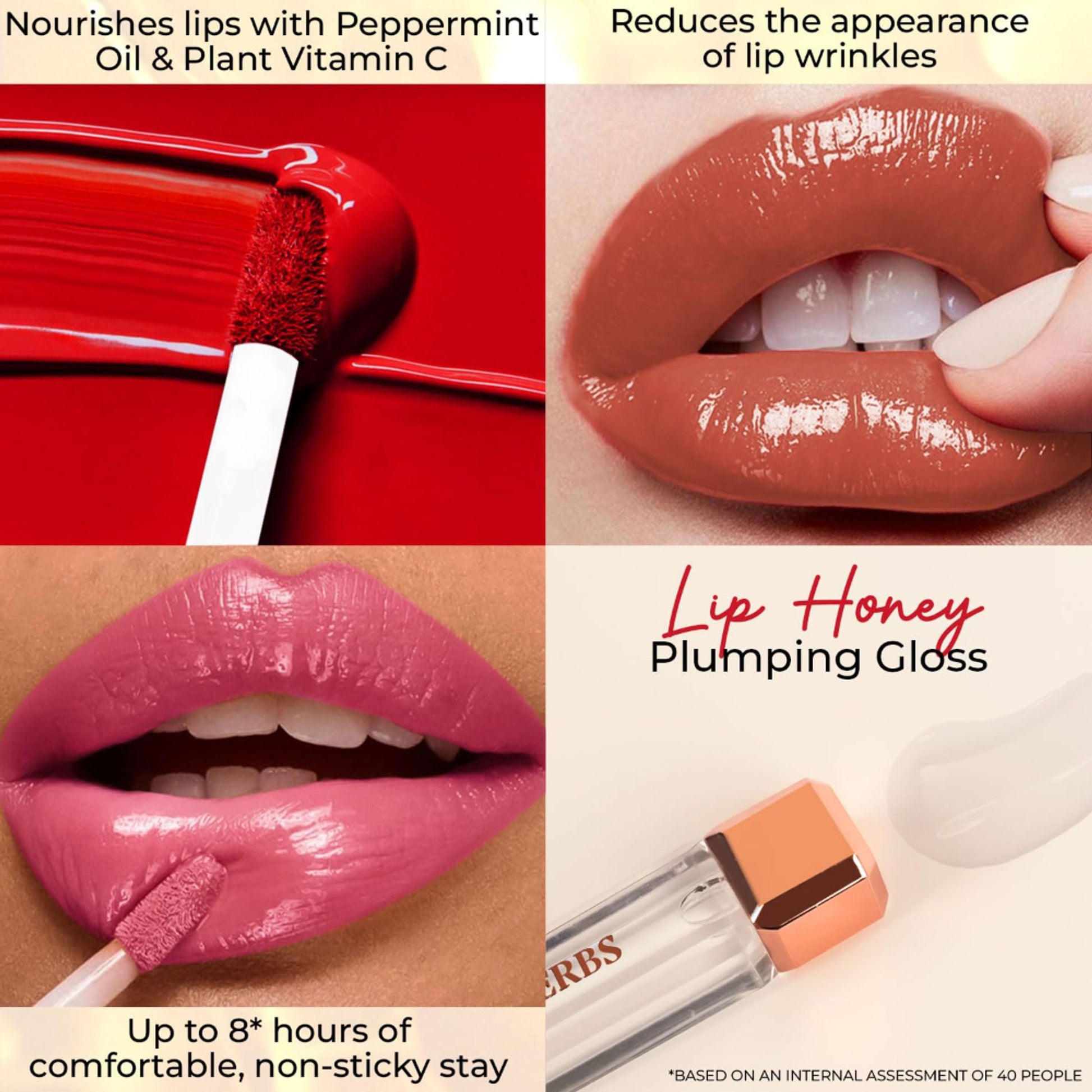 Just Herbs Non Stick Plumping Lip Gloss - Honey Glaze