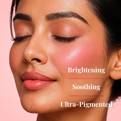 Just Herbs Born to Blush Stick in Magenta Muse, a vibrant pink blush stick with a creamy texture and natural finish.