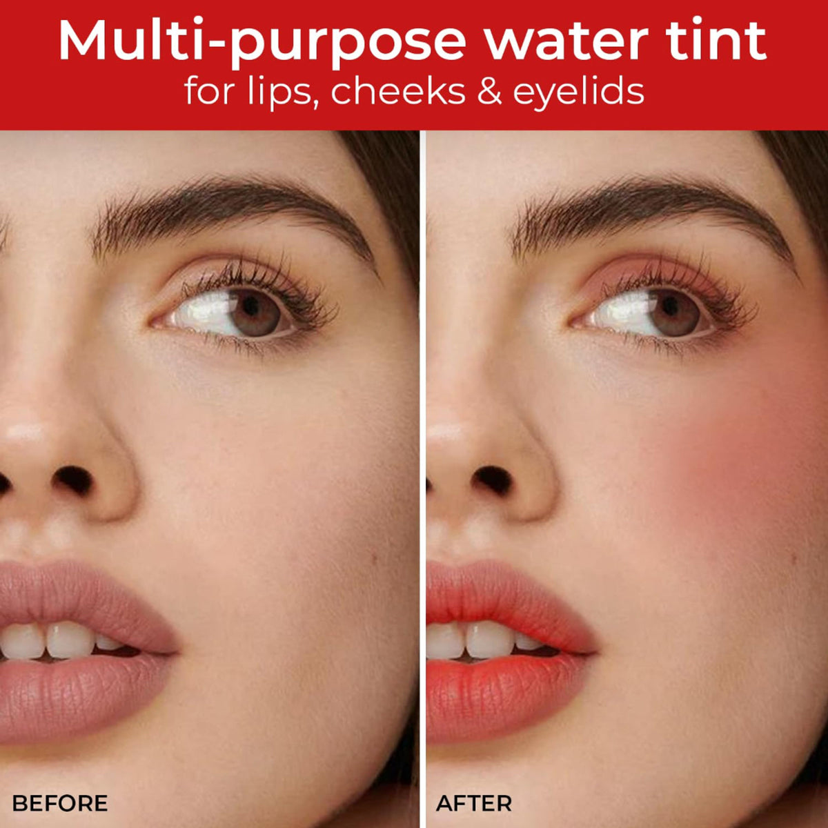 Just Herbs Water Baby Lip and Cheek Tint in Peachy Please, showing the small jar with peach-colored tint and natural packaging.