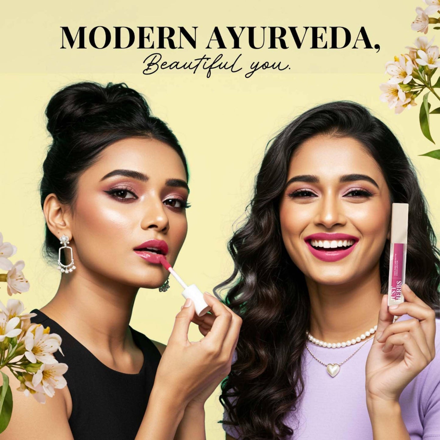 Just Herbs Herb Enriched Matte Liquid Lipstick Set Of 3 - 90'S Vibe