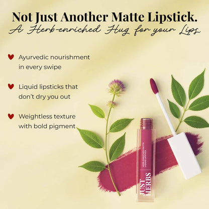Just Herbs Herb Enriched Matte Liquid Lipstick Set Of 3 - Day To Night