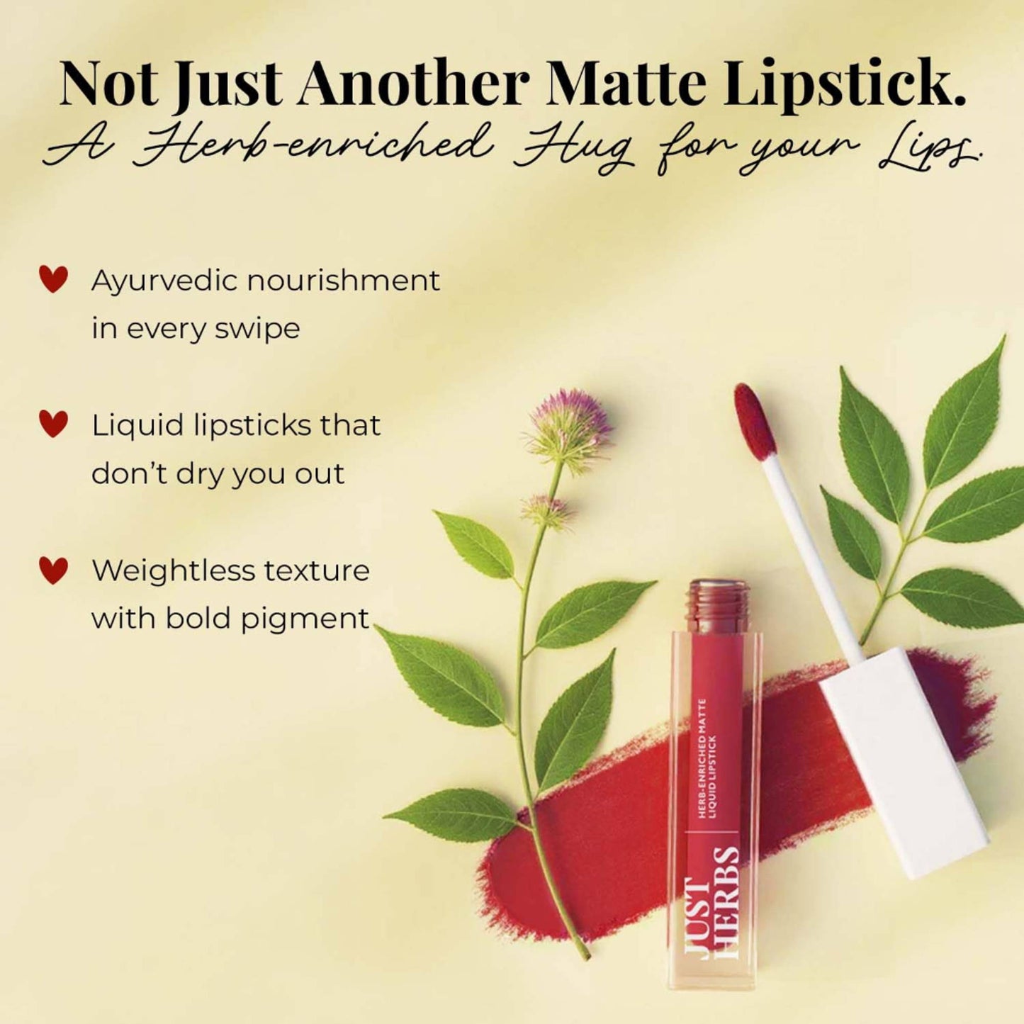 Just Herbs Herb Enriched Matte Liquid Lipstick Set Of 3 - Overachiever Look