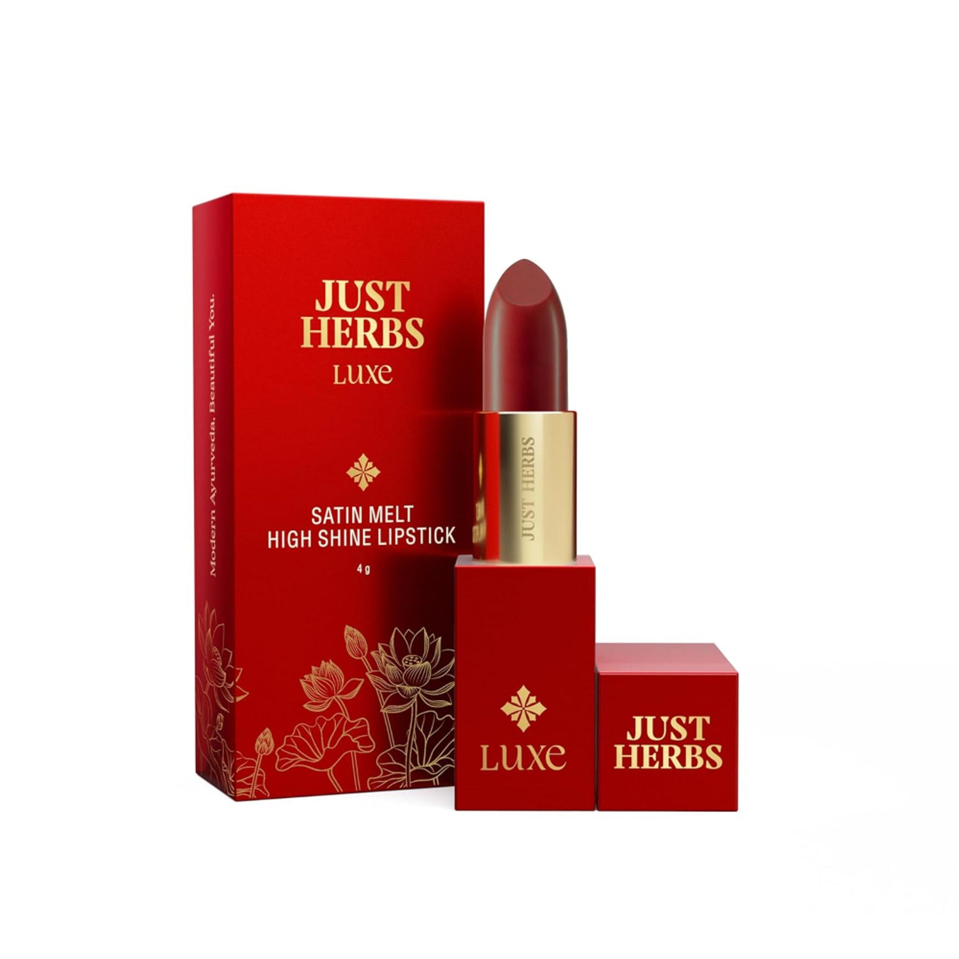 Just Herbs Luxe Satin Melt High Shine Lipstick - 04 Empress Maroon