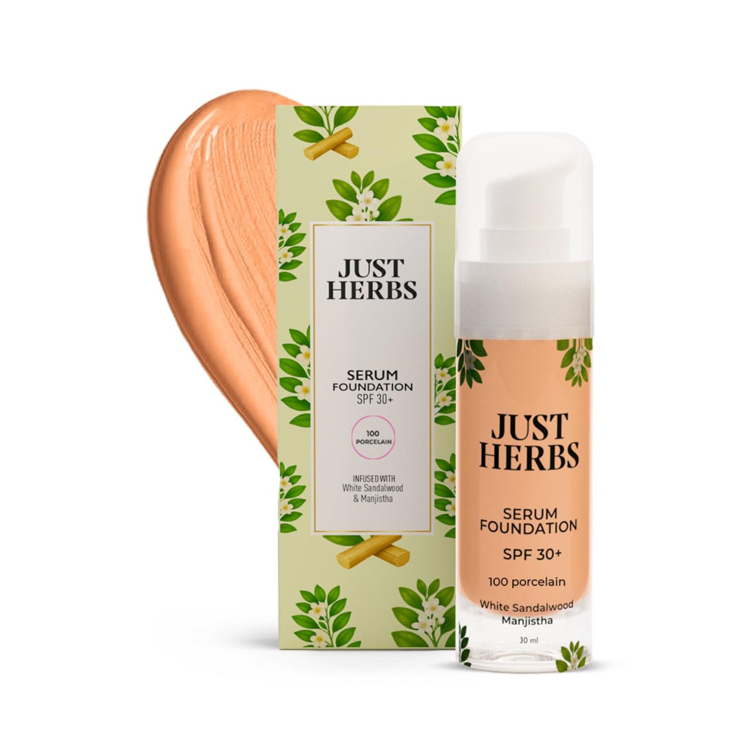 Just Herbs Serum Foundation SPF 30+ - 100 - Porclain