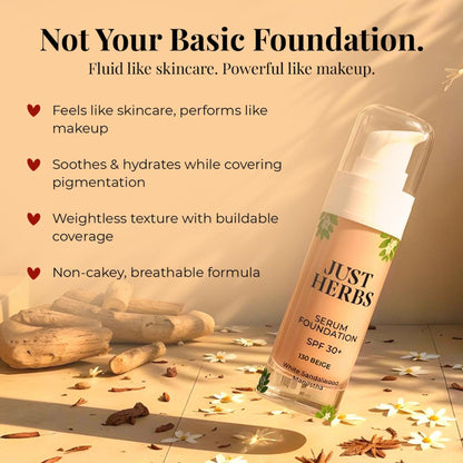 Just Herbs Serum Foundation SPF 30+ - 130 - Beige