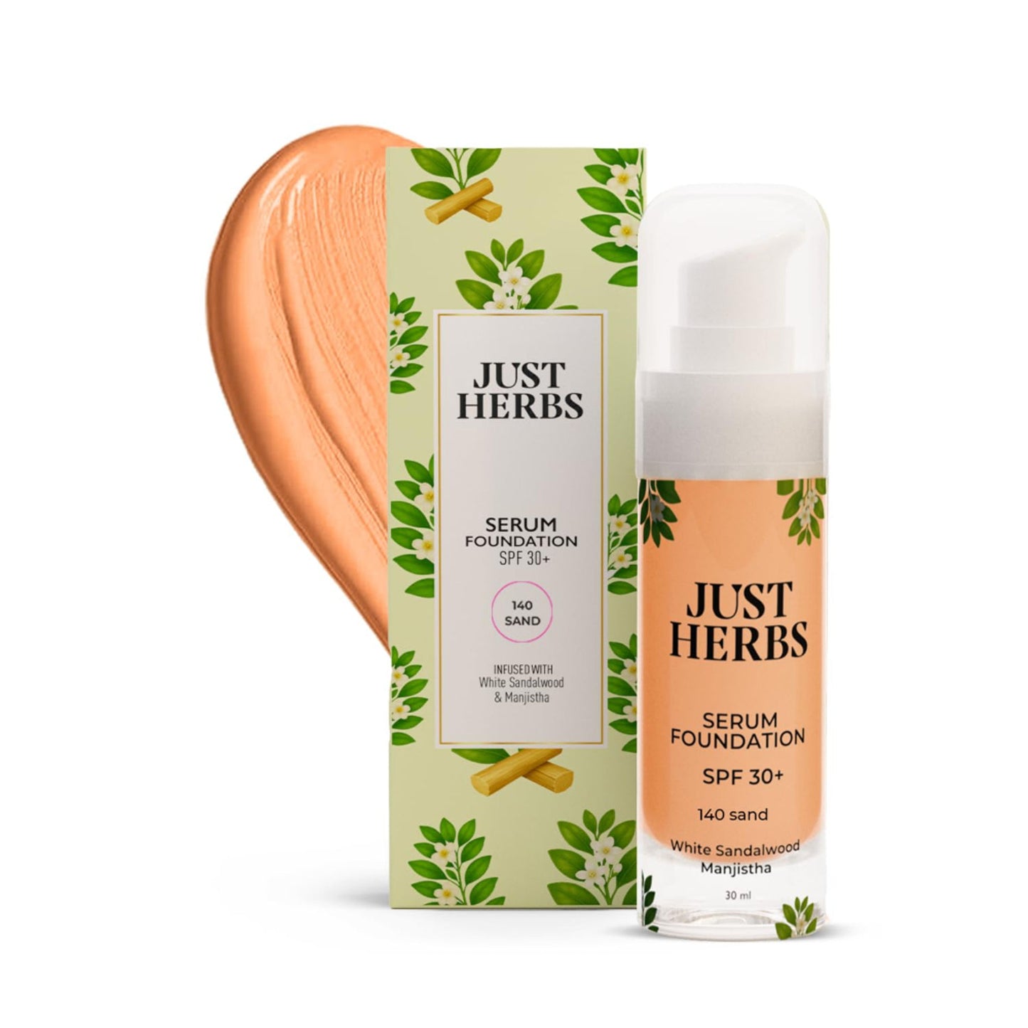 Just Herbs Serum Foundation SPF 30+ - 140 - Sand