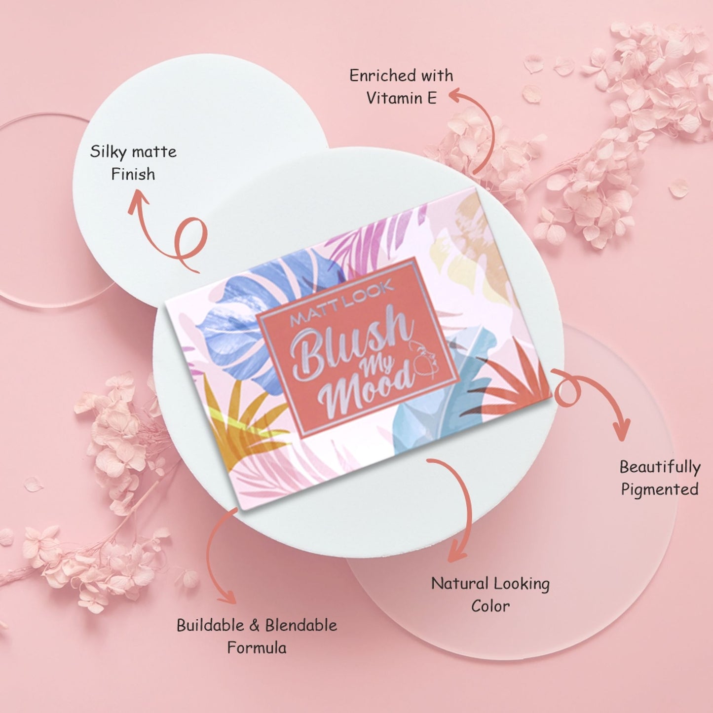 Matt look Blush My Mood Highly Pigmented Blusher Palette - 02 Beautiful Inside Out