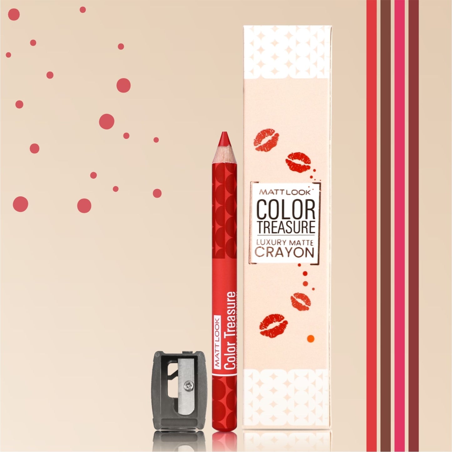 Matt look Color Treasure Luxury Matte Lip Pencil Crayon - 01 Perfect Red
