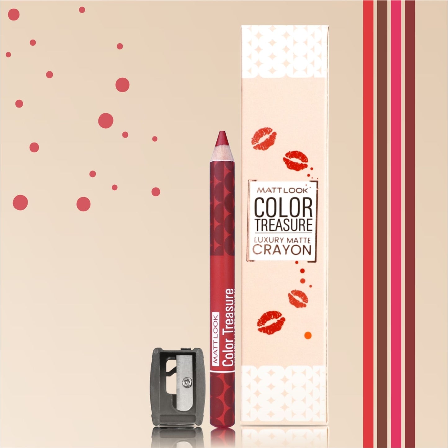 Matt look Color Treasure Luxury Matte Lip Pencil Crayon - 03 Red Fantasy