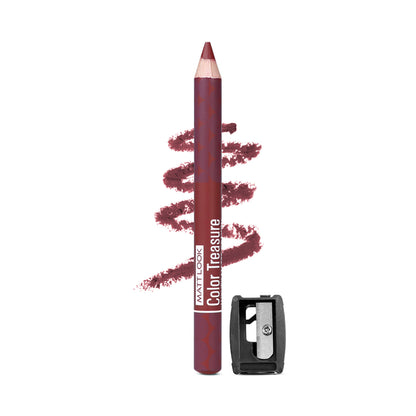 Matt look Color Treasure Luxury Matte Lip Pencil Crayon - 04 Loveable Wine