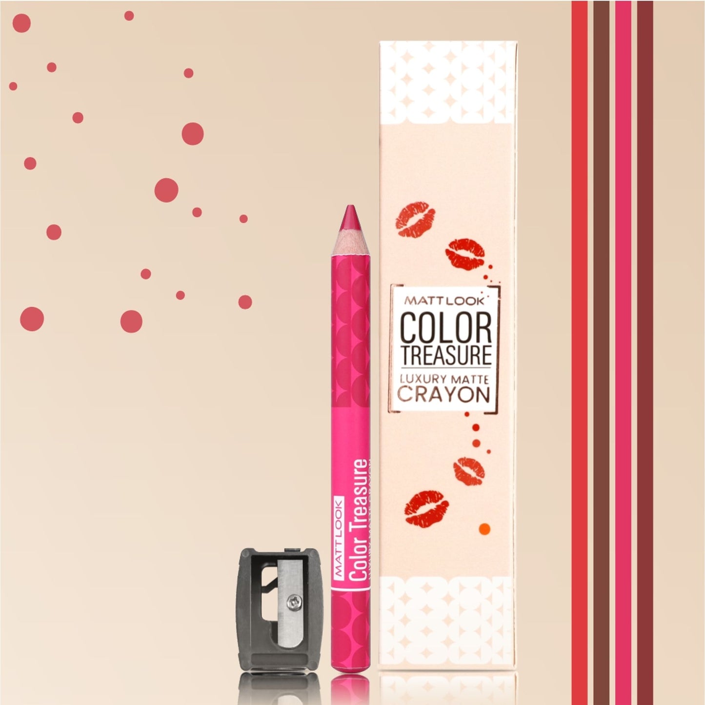 Matt look Color Treasure Luxury Matte Lip Pencil Crayon - 08 Magenta Flash