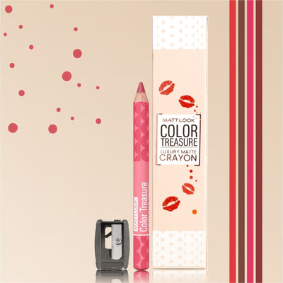 Matt look Color Treasure Luxury Matte Lip Pencil Crayon - 12 Charming Pink