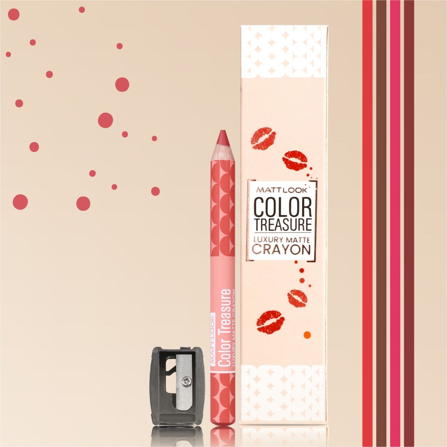 Matt look Color Treasure Luxury Matte Lip Pencil Crayon - 13 Candy Peach