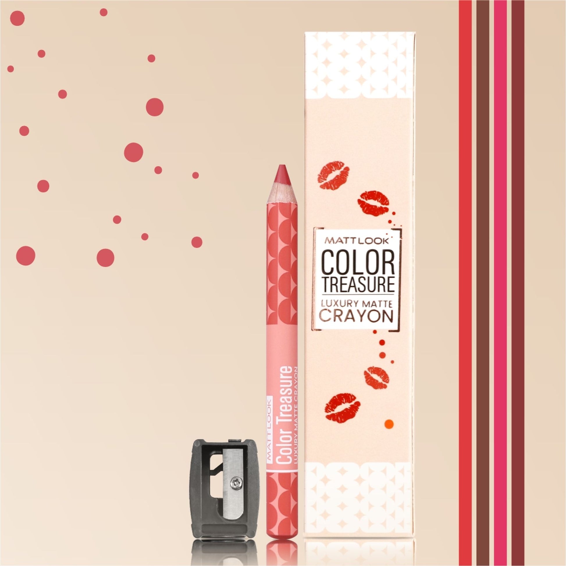 Matt look Color Treasure Luxury Matte Lip Pencil Crayon - 13 Candy Peach