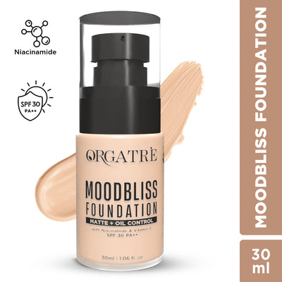 Orgatre Matte+ Oil Control Makeup Foundation SPF 30 - Longwear Enriched with Niacinamide, Vit C -240 - 138