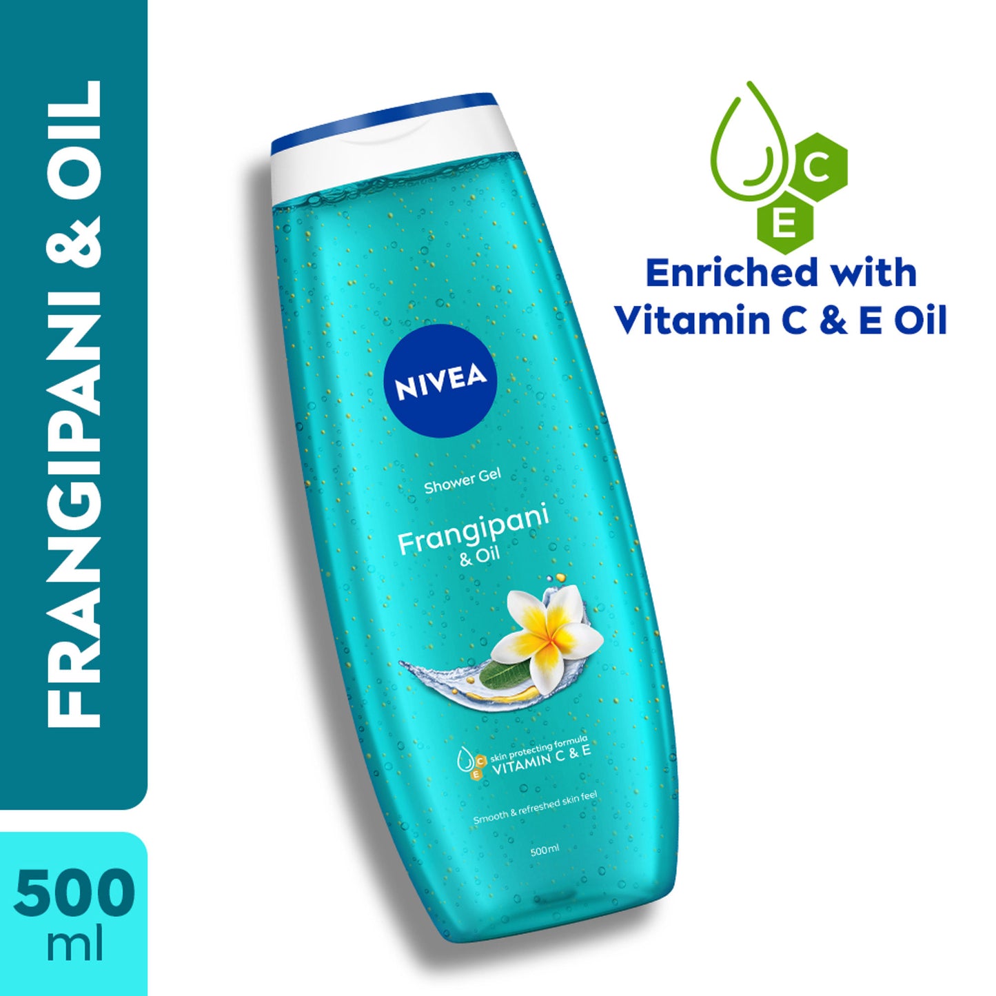 NIVEA Body Wash, Frangipani & Oil Shower Gel, Pampering Care & Refreshing Scent of Frangipani Flower