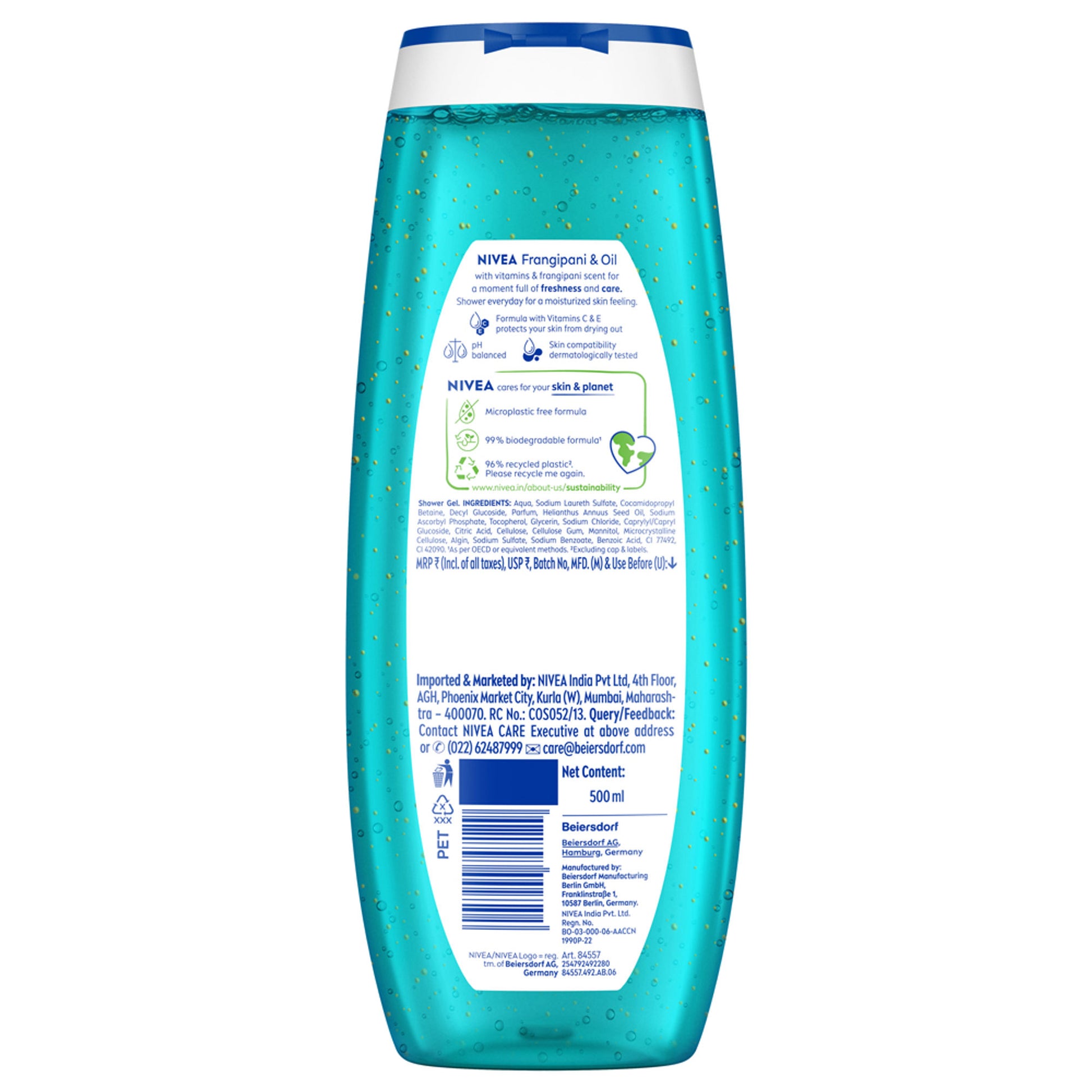NIVEA Body Wash, Frangipani & Oil Shower Gel, Pampering Care & Refreshing Scent of Frangipani Flower