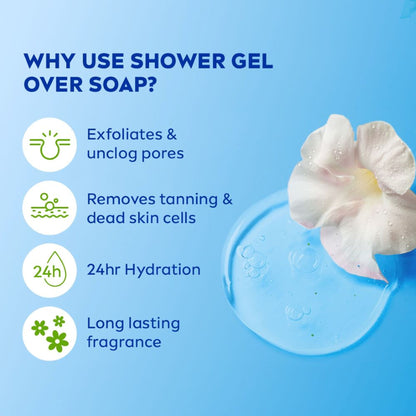 NIVEA Body Wash, Frangipani & Oil Shower Gel, Pampering Care & Refreshing Scent of Frangipani Flower