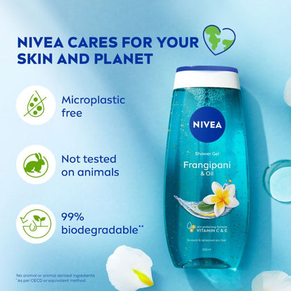 NIVEA Body Wash, Frangipani & Oil Shower Gel, Pampering Care & Refreshing Scent of Frangipani Flower