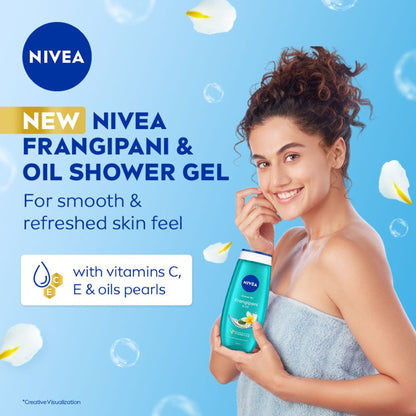NIVEA Body Wash, Frangipani & Oil Shower Gel, Pampering Care & Refreshing Scent of Frangipani Flower