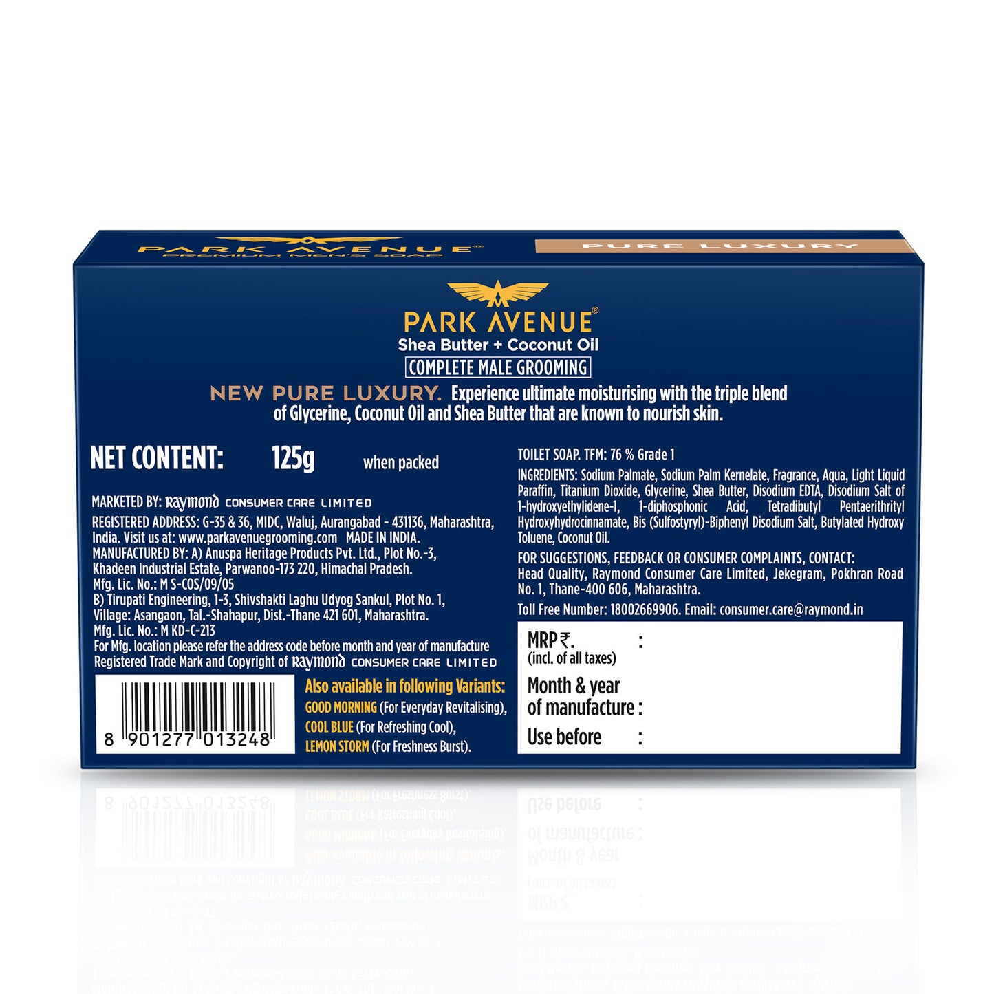 Park Avenue Premium Men's Soap Pure Luxury Shea Butter + Coconut Oil (Buy3 Get1 Free)