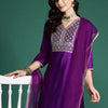 Dhiyona IE Floral Sequinned Liva Kurta with Trousers & With Dupatta