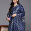 Dhiyona VA Women's Floral Printed Chanderi Silk Kurta with Trousers & Dupatta
