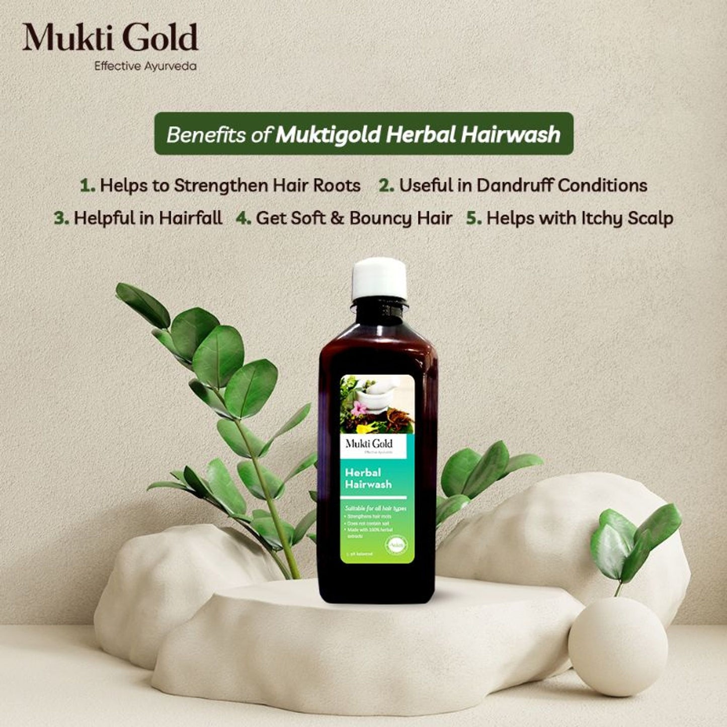 Mukti Gold Herbal Hairwash Shampoo - Pack Of 2
