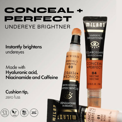 Milani Conceal + Perfect Undereye Brightener Concealer - 01 Rose