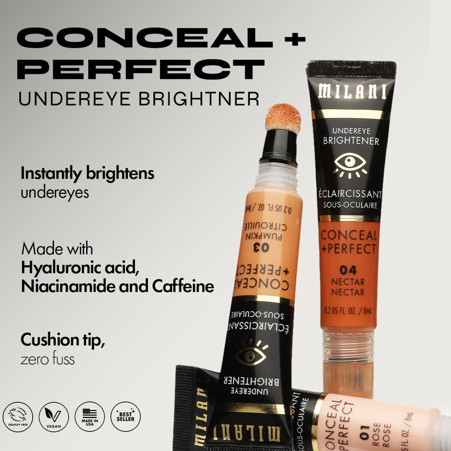 Milani Conceal + Perfect Undereye Brightener Concealer - 02 Melon