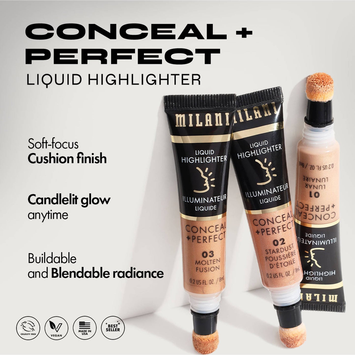 Milani Conceal + Perfect Liquid Highlighter - 03 Molten