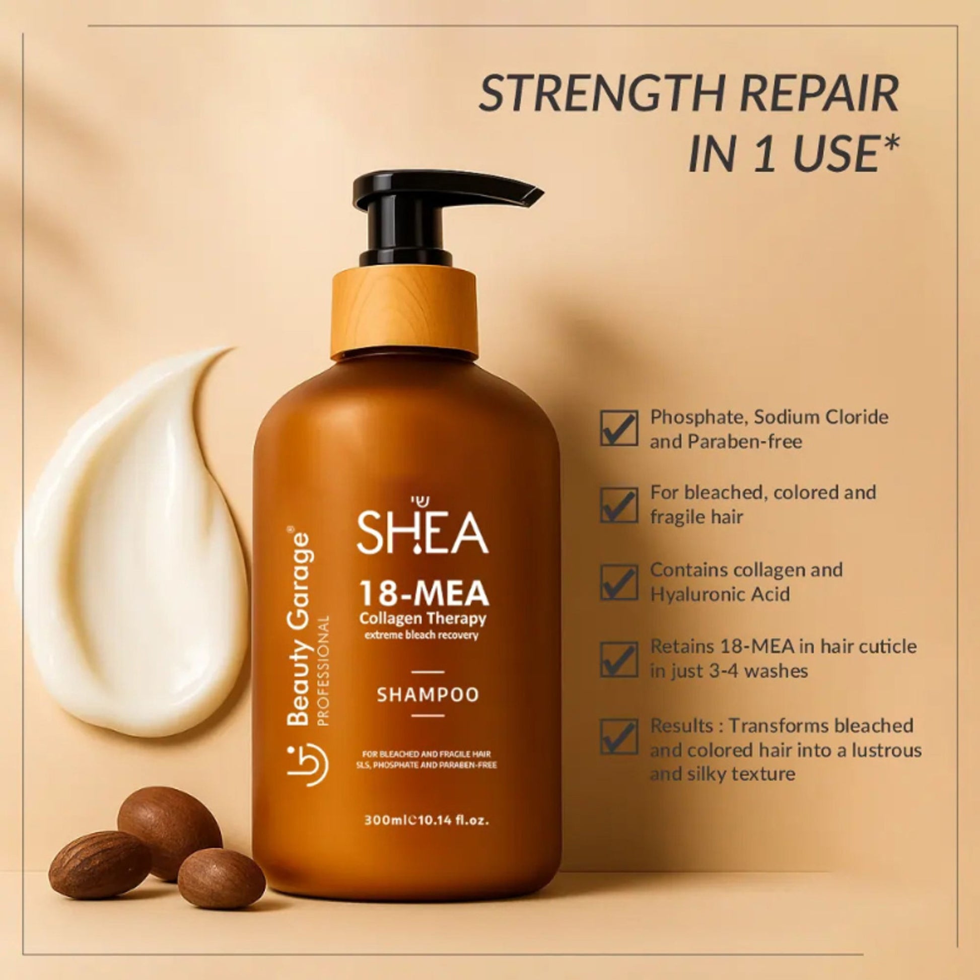 Beauty Garage Shea 18-Mea Collagen Therapy Shampoo