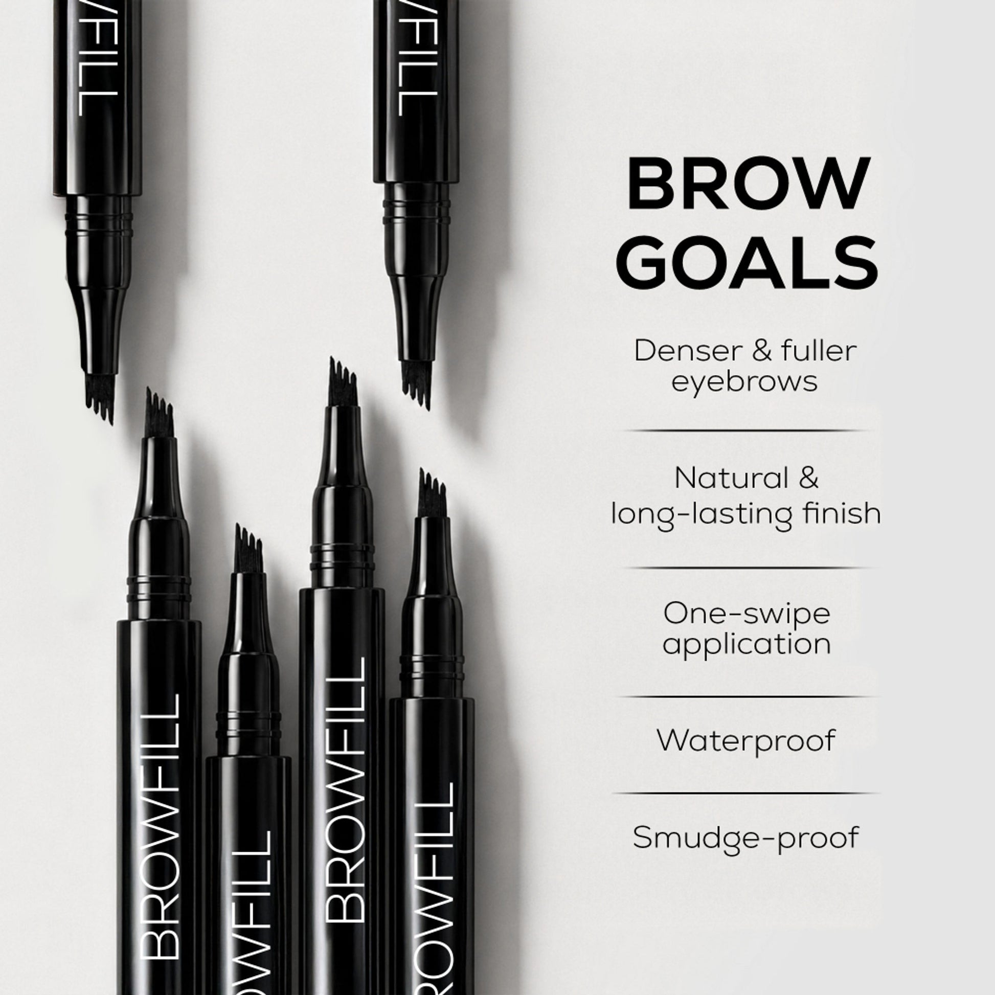 RENEE Browfill Eyebrow Pen For Denser & Fuller Brows- Black, Waterproof, Smudge-proof & Long-Lasting - Black