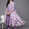 Dhiyona VA Women's Purple Bandhani Printed Kurta with Trousers & With Dupatta