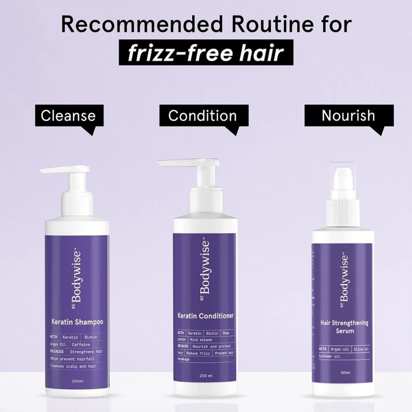 Be Bodywise Hair Strengthening Serum for Frizz Control, Heat Protection & Instant Shine