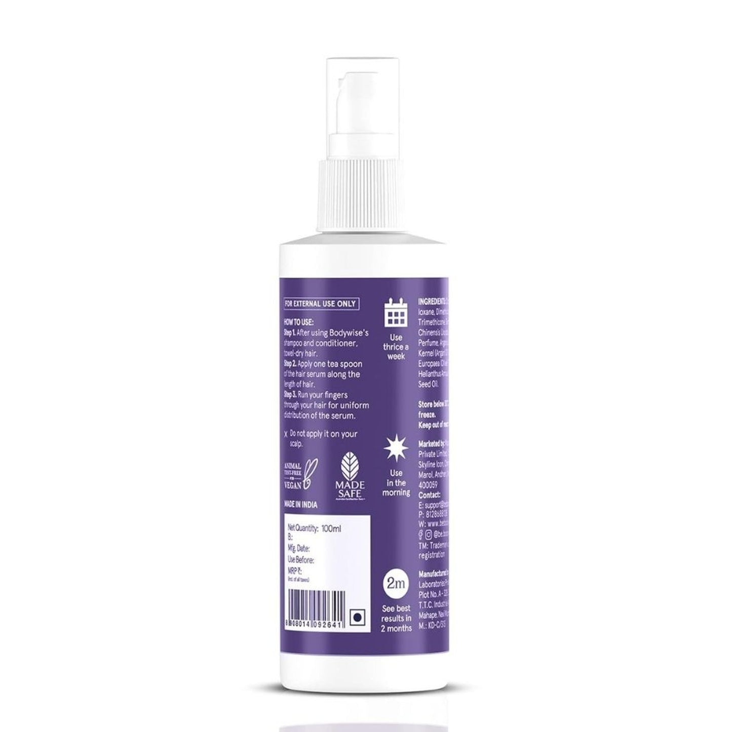 Be Bodywise Hair Strengthening Serum for Frizz Control, Heat Protection & Instant Shine