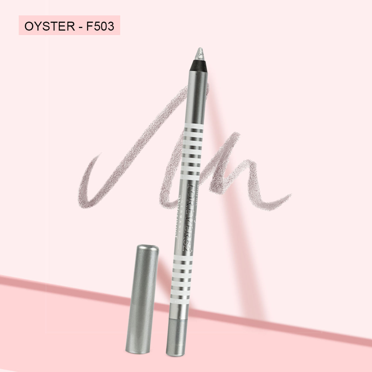 Daily Life Forever52 Waterproof Smoothening Eye Pencil F503 shown on model with black eyeliner, smooth and precise application.