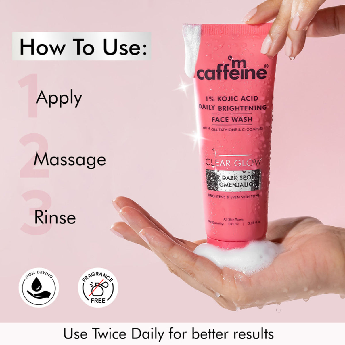 MCaffeine CLEAR GLOW 1% Kojic Acid Daily Brightening Face Wash