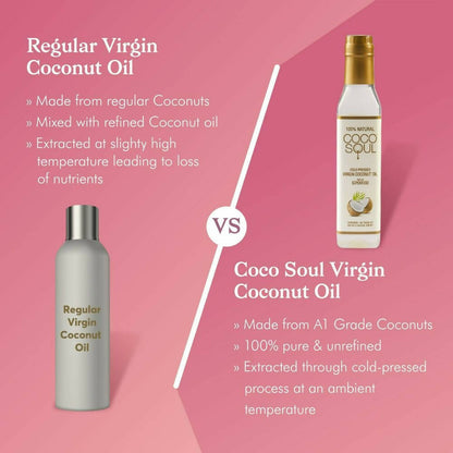 Coco Soul Cold Pressed Natural Virgin Coconut Oil - Indyancart