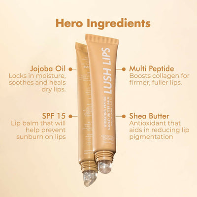 Conscious Chemist Peptide Lip Balm, Lush Lips with SPF15 - Vanilla Creme
