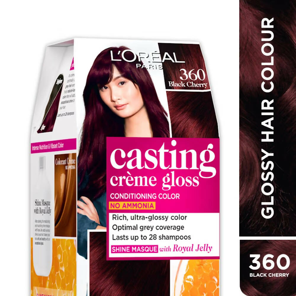 L'Oreal Paris Casting Creme Gloss Conditioning Hair Color - 360 Black Cherry - Indyancart
