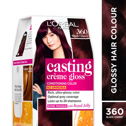 L'Oreal Paris Casting Creme Gloss Conditioning Hair Color - 360 Black Cherry - Indyancart