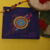 Dhiyona Unisex Red Swastik Charm & Beaded Rakhi With Roli Chawal & Greetings Card