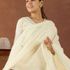 Indyancart IE Women Floral Embroidered Regular Thread Work Pure Cotton Kurta with Trousers & With Dupatta