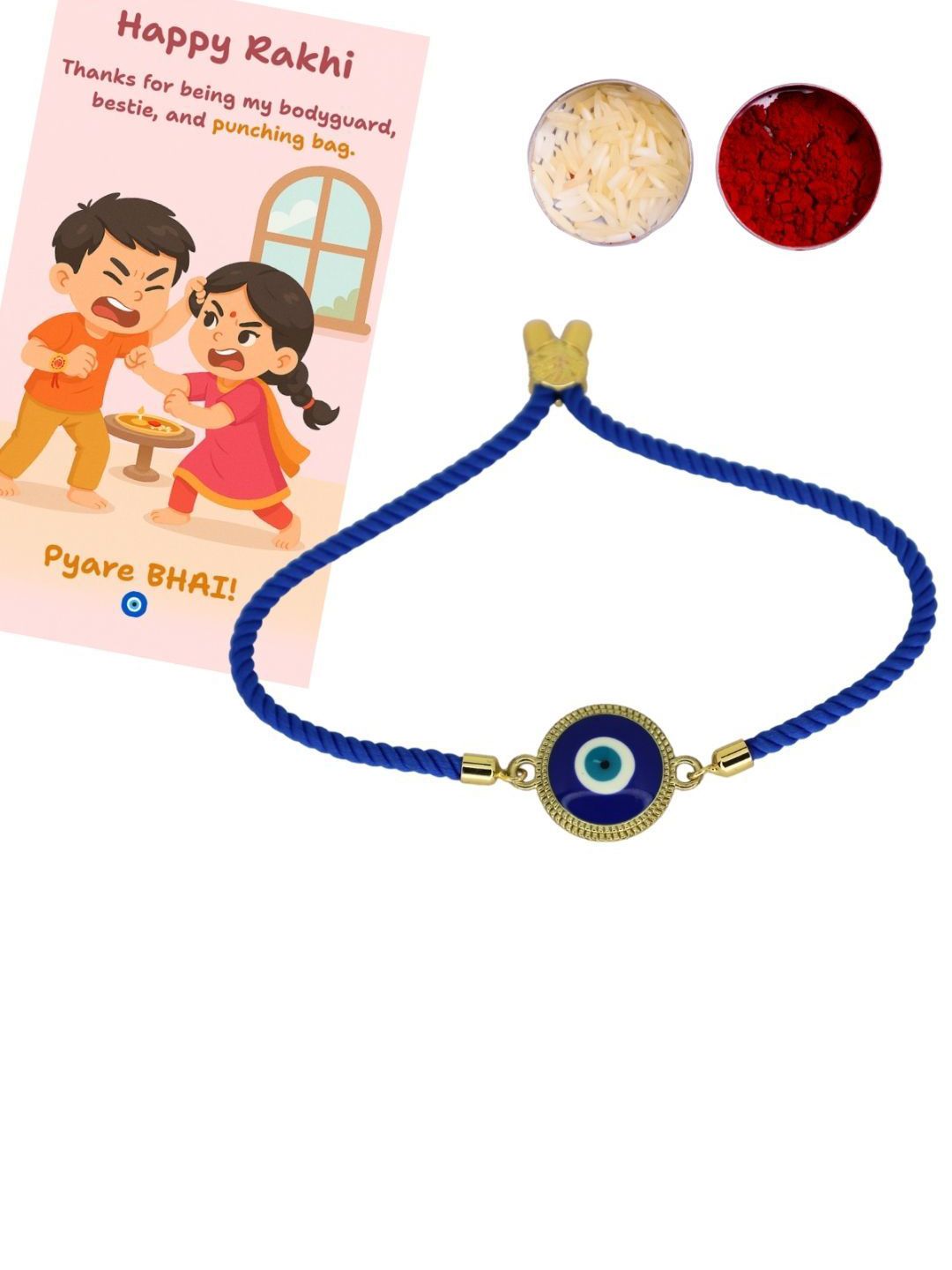 Anouk Thread Rakhi Greeting Card & Roli Chawal