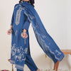 Dhiyona IE Embroidered Notch Neck Thread Work Pure Cotton Kurta With Trousers & Dupatta