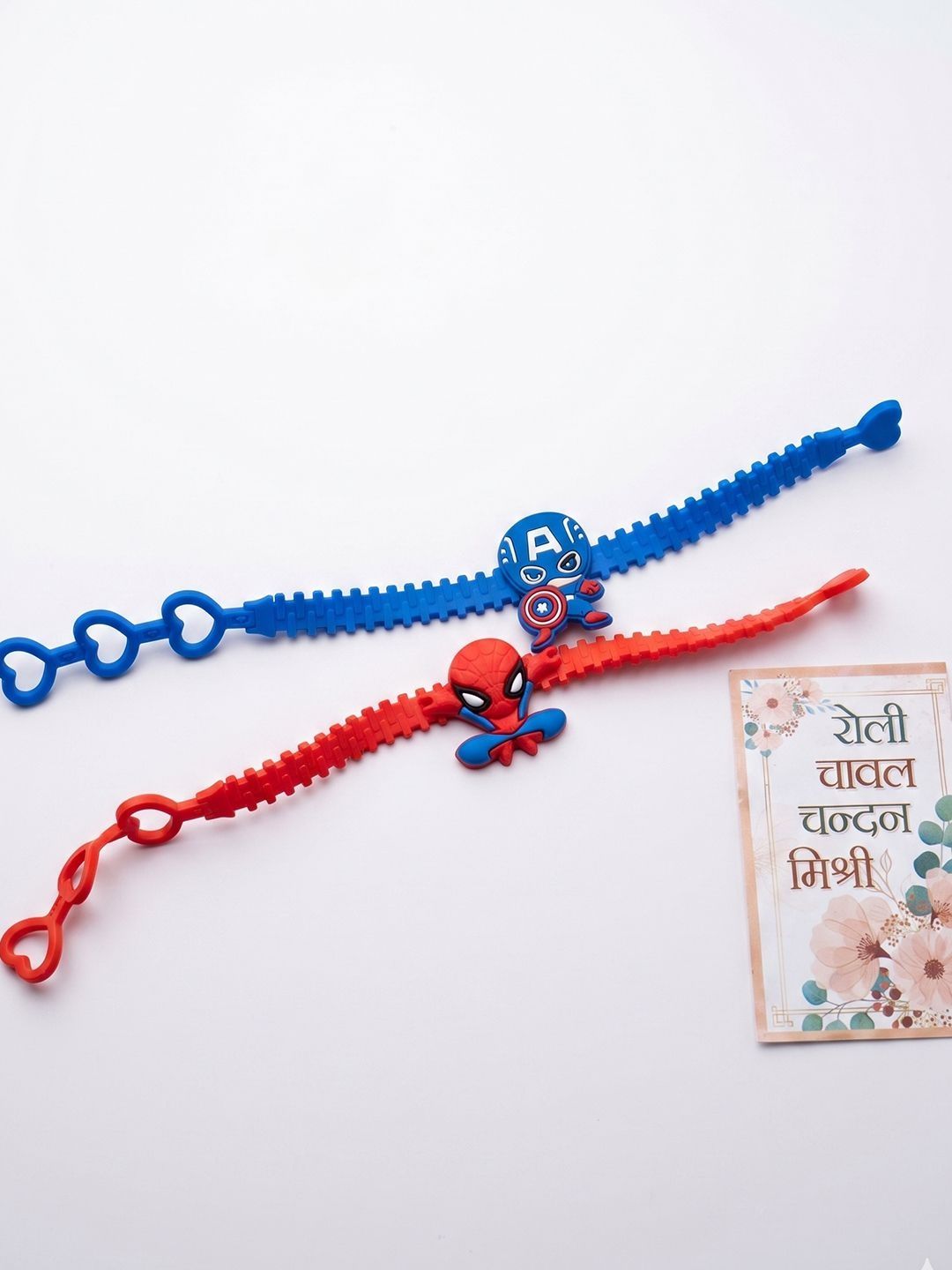 Anouk Set Of 2 Superhero Kids Rakhi With Roli Chawal Chandan Mishri