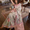 Dhiyona GR Women's Dusty Lavender & Grey Banarasi Digital Soft Silk Saree